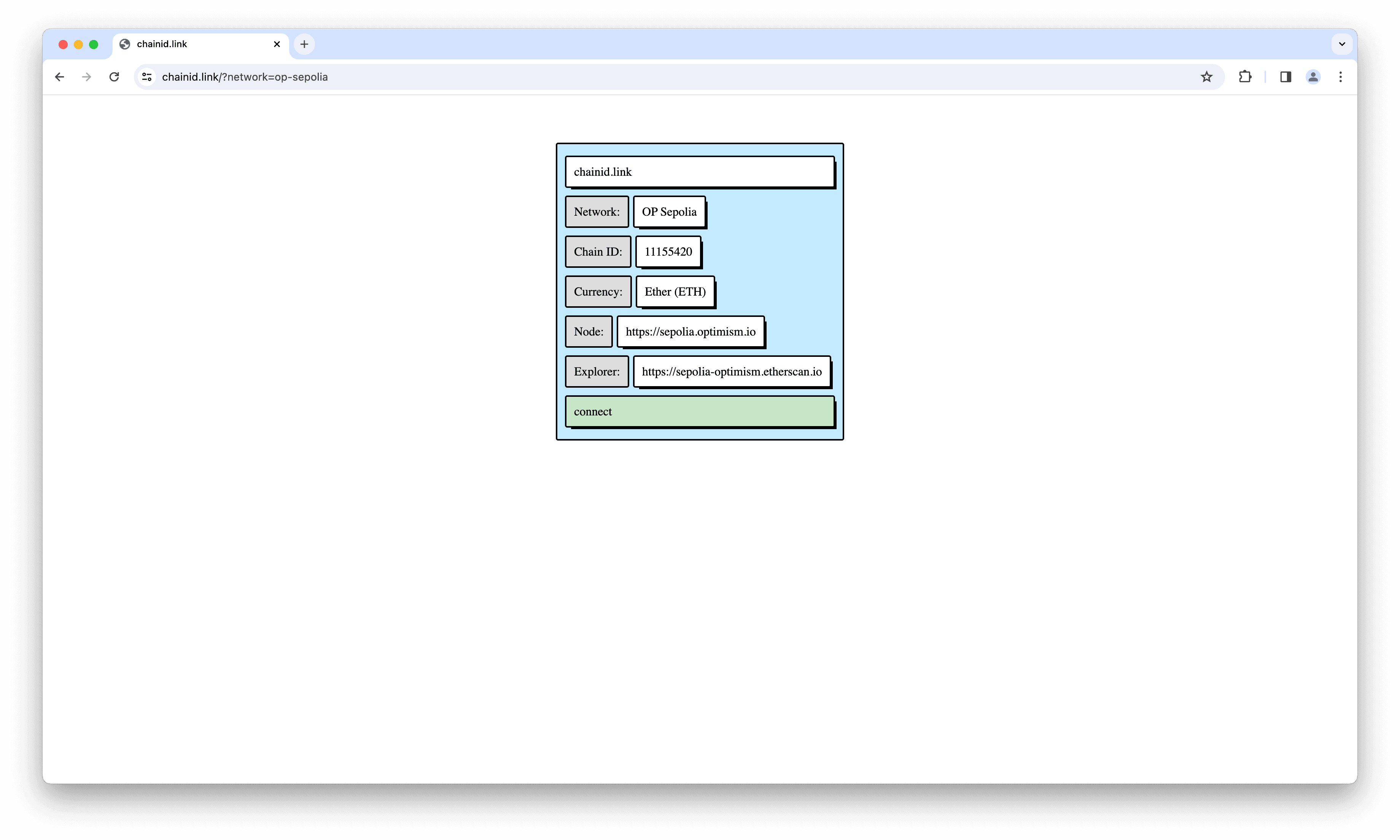 HM Sepolia connection website content.